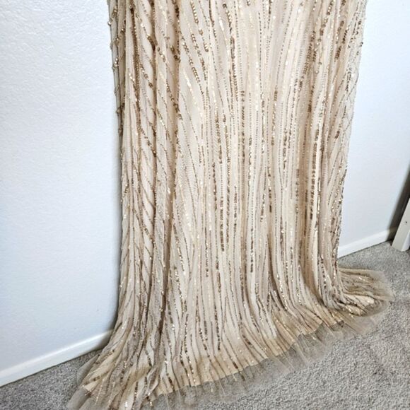 NEW BHLDN Anthropologie | Fidelia Beaded Sequin Maxi Long Dress Womens 16 - Picture 8 of 12